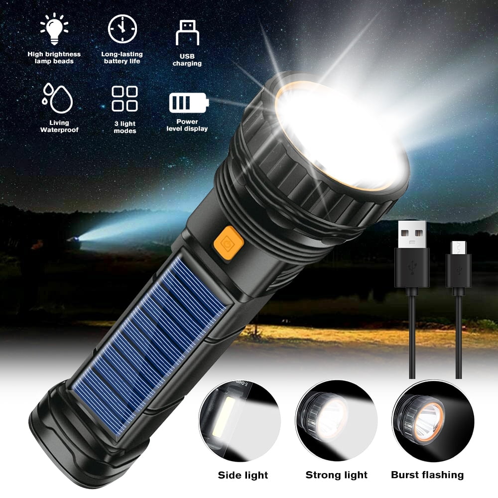 KEPEAK 8,000 Lumen High Lumens LED Rechargeable Flashlights, High Power Flashlight USB with 5000mAh Capacity, Waterproof Handheld LED Flashlight for Camping and Hiking