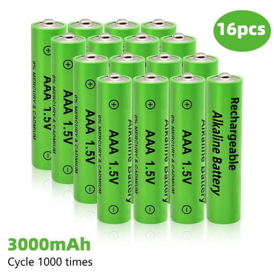 KEPEAK 16-Pack Rechargeable AAA Batteries Pre Charged, Alkaline 1.5V 600mAh Triple A Solar Batteries for Solar Lights and Universal Household Devices, Recharge up to 1200 Cycles