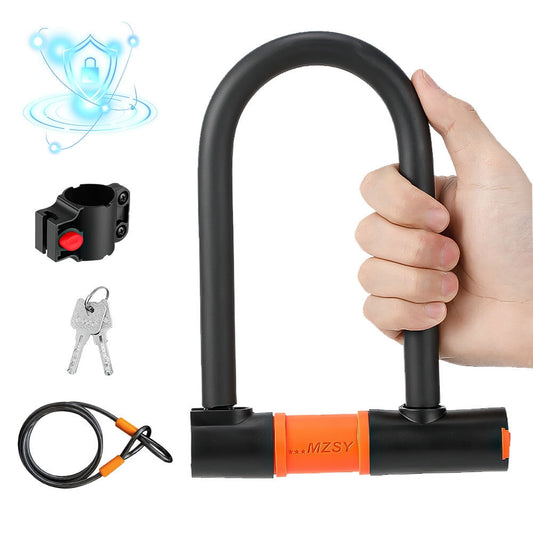 Bike U Lock with 3.94ft/1m Cable, KEPEAK 16mm Heavy Duty Anti-Theft Bicycle U Lock with Mount Holder for Mountain Bikes, Ebikes, and Scooters