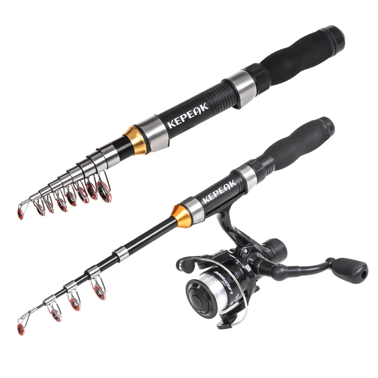 Mini sea Fishing Rod, Portable Telescopic Fishing Rod, Fiberglass Rod, Saltwater and Freshwater Set Fishing Rod Set Fishing Gift for Men and Women