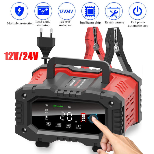 20 AmpBattery Charger,Kepeak 12V and 24V Lifepo4,Lead-Acid(AGM/Gel/SLA..) Portable Car Battery Charger,Battery Maintainer, Trickle Charger, and Battery Desulfator for Car,Boat