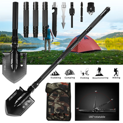 ZENG Camping Folding Shovel, Survival Shovel Folding Multitool, Military Shovel Tactical Shovel Portable Foldable Survival Tool