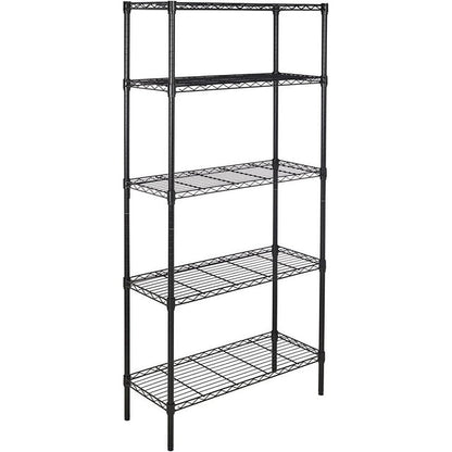 5-Shelf Adjustable, Heavy Duty Storage Shelving Unit (350 lbs loading capacity per shelf), Steel Organizer Wire Rack,Black