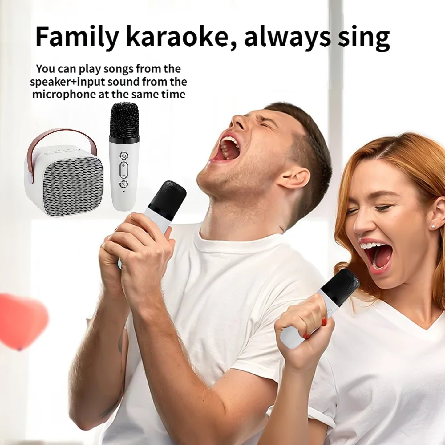 Kepeak Mini Karaoke Machine, Portable Bluetooth Speaker with Wireless Microphone for Kids and Adults