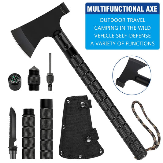 Kepeak Camping Shovel Axe Outdoor Survival Set with High Carbon Steel Camping Gear for Men Outdoor Caming Hiking Backpacking Emergency