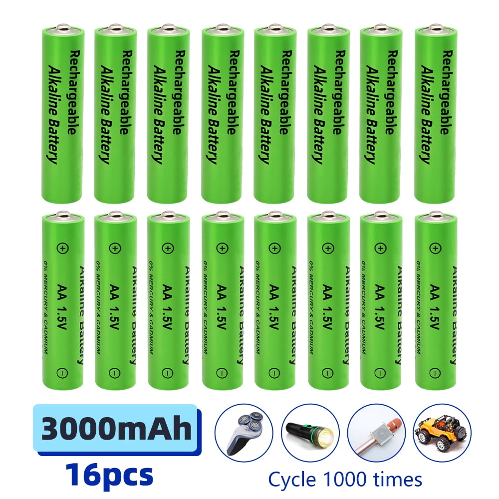 KEPEAK 16Pcs 1.5V AA Rechargeable Batteries Lithium Li-ion Battery