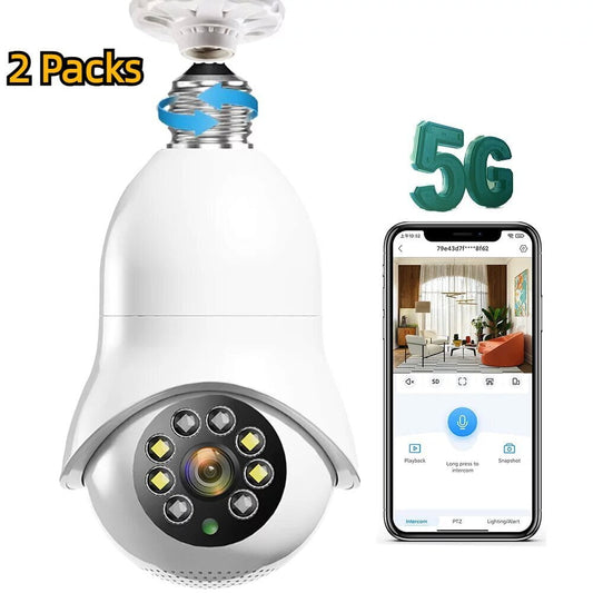 2Packs Wireless Light Bulb Camera,5GWi-Fi 1080P HD Security Camera, Motion Detection