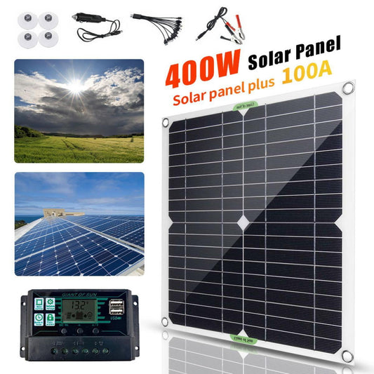 Kepeak 400 Watts Solar Panel Kit, Portable Solar Panel Set, 100A 12V Battery Charger with Controller for Caravan Boat/Car/RV/Automobile Battery