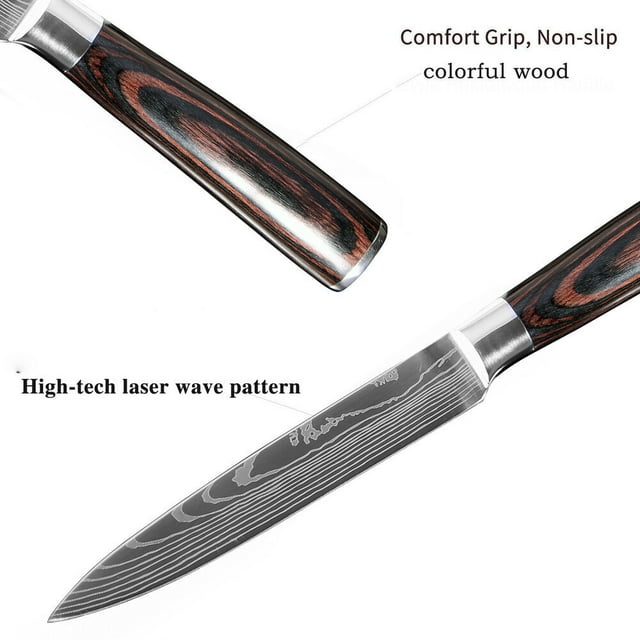 5" Kitchen Knife Japanese Damascus Stainless Steel Pattern Chef Utility Knife, Utility Knife