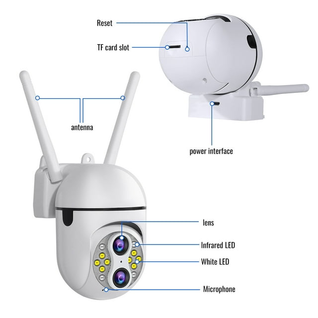 Outdoor Security Camera, 1080p Home WiFi IP Surveillance Camera, Two Way Motion Detection Night Vision CCTV Camera