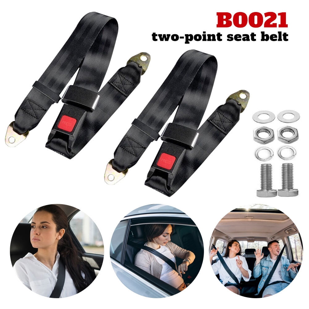 Universal Lap Seat Belt,KEPEAK Retractable 2 Point Safety Seat Belt Straps Car Vehicle Adjustable Belt Kit,Black