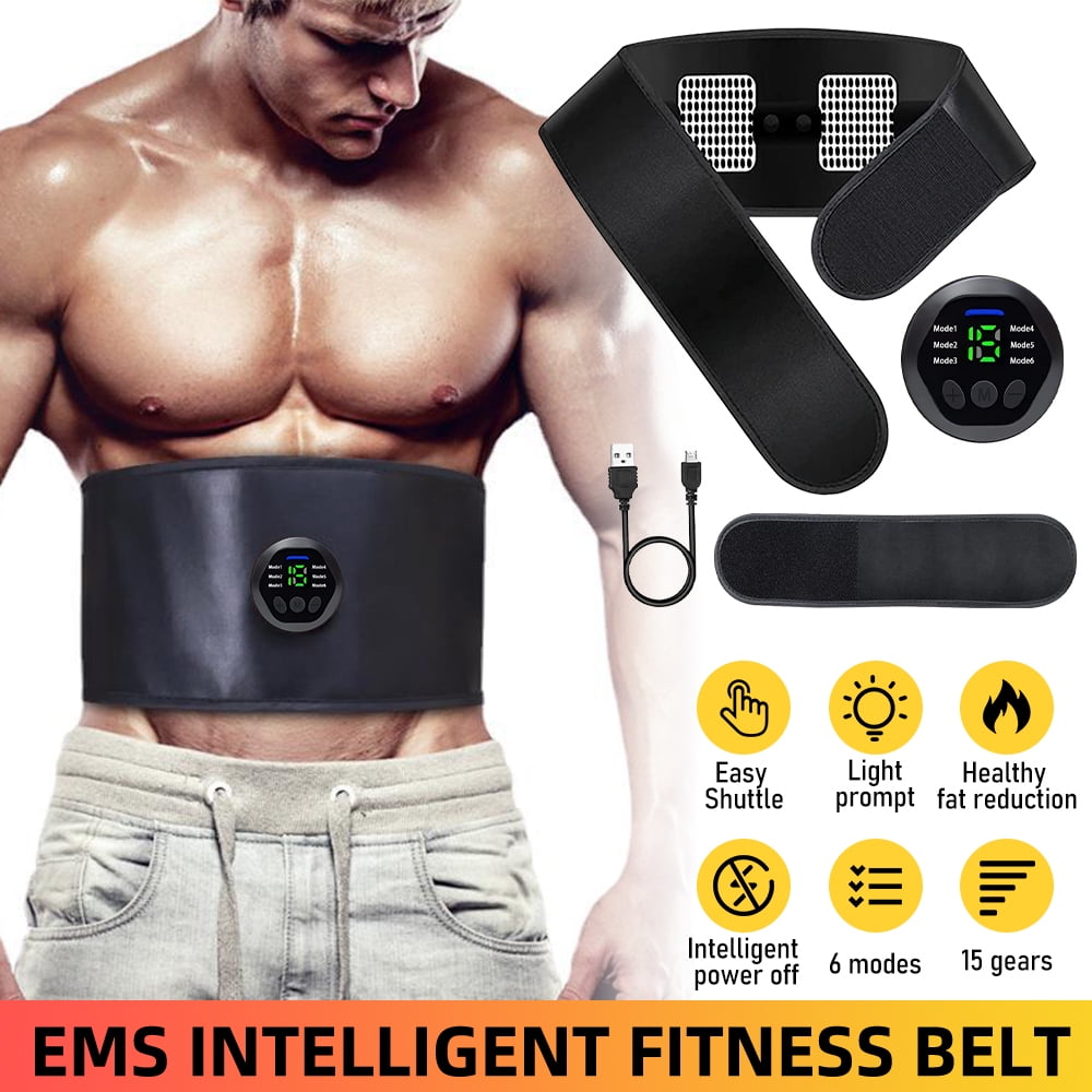 Feoflen EMS Abdominal Muscle Toning Trainer, ABS Stimulator Fitness Binder Belt, Smart Fitness Belt for Home Office