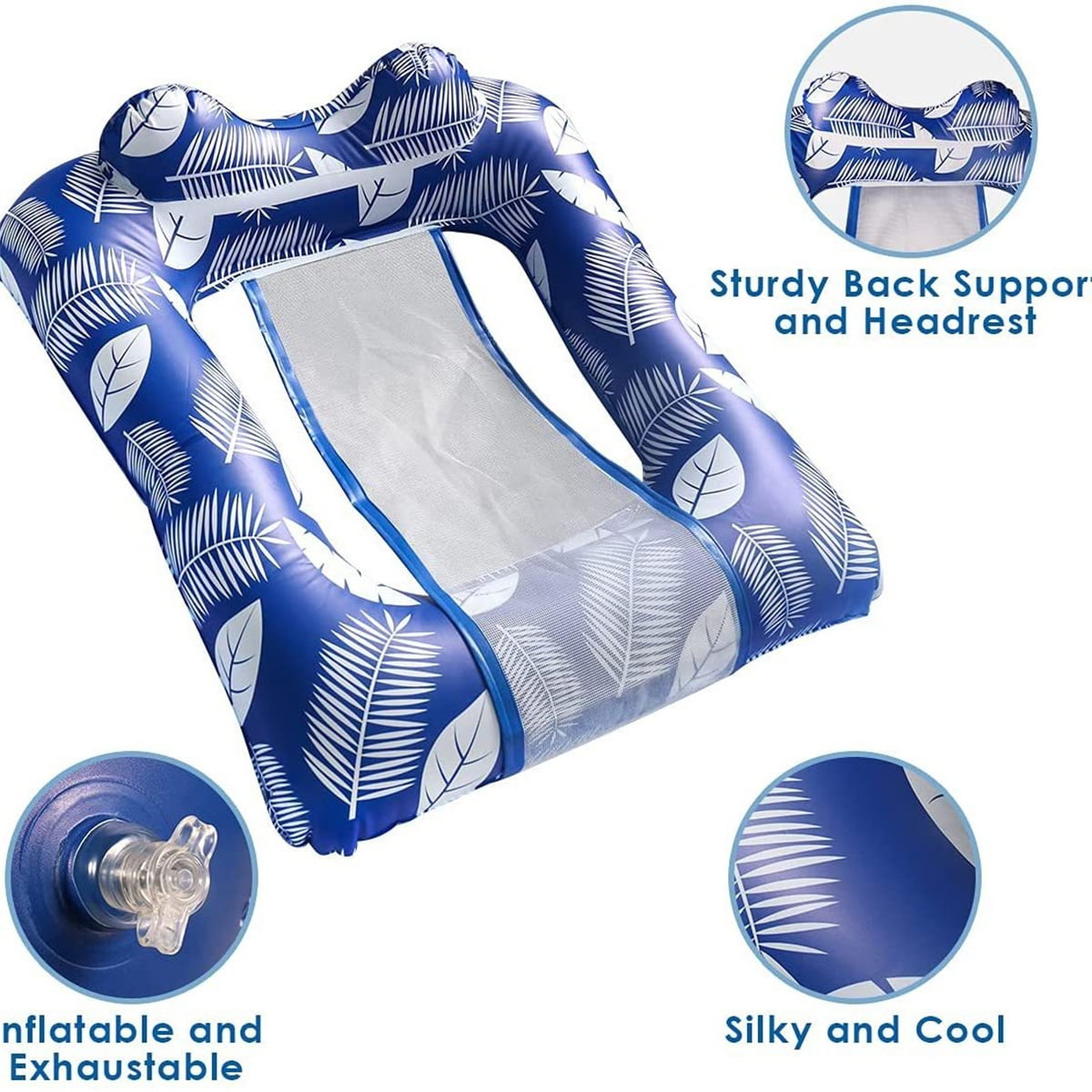 Pool Floats Adult Size,Kepeak 43" x 31.5" Inflatable Rafts Pool Lounger, Large Pool Floaties for Adult Heavy Duty Swimming Pool, Beach & Lake Sunbathing