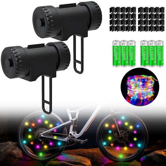 LED Bike Wheel Lights,KEPEAK 2 Pack Ultra Bright Waterproof Bicycle Spoke Lights Cycling Decoration Tire Strip Light for Kids Adults Night Riding