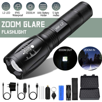 Kepeak Flashlight, Super Bright , Tactical Rechargeable Flashlights Set for Camping, Emergency