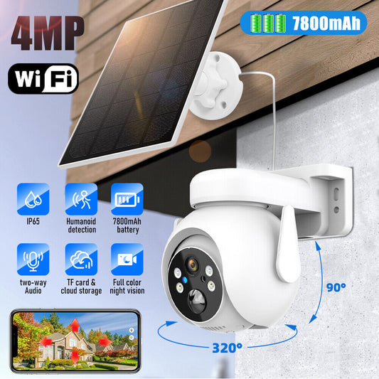 Powerful 1080P HD Wifi Solar Security Camera Full Color Night Vision IP66, ICSee