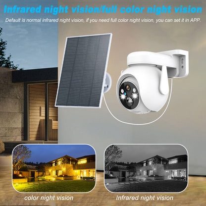 Powerful 1080P HD Wifi Solar Security Camera Full Color Night Vision IP66, ICSee