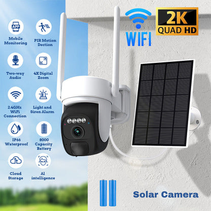 Camara De Seguridad Solar Inalambricas Para Exterior Con Vision Nocturna y Audio