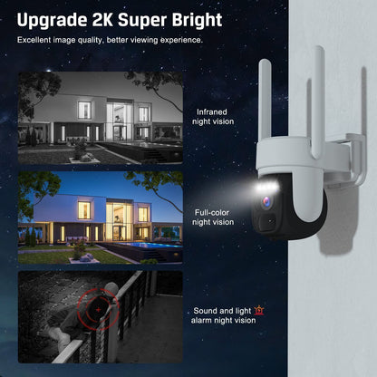 Camara De Seguridad Solar Inalambricas Para Exterior Con Vision Nocturna y Audio