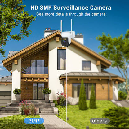 Camara De Seguridad Solar Inalambricas Para Exterior Con Vision Nocturna y Audio