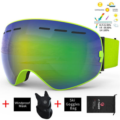 Ski Goggles Unisex Ski Glasses Double Layers UV400 Anti-Fog Big Ski Mask Glasses Skiing Snow Snowboard Goggles - KEPEAK-Pro