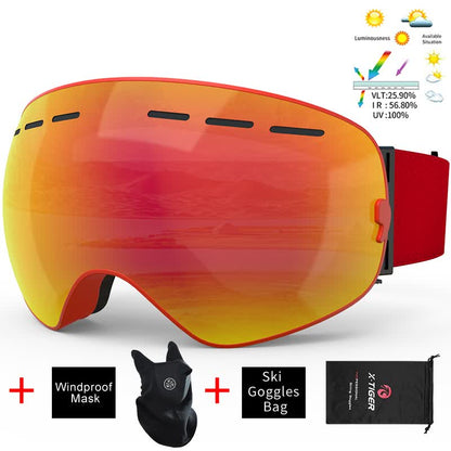 Ski Goggles Unisex Ski Glasses Double Layers UV400 Anti-Fog Big Ski Mask Glasses Skiing Snow Snowboard Goggles - KEPEAK-Pro