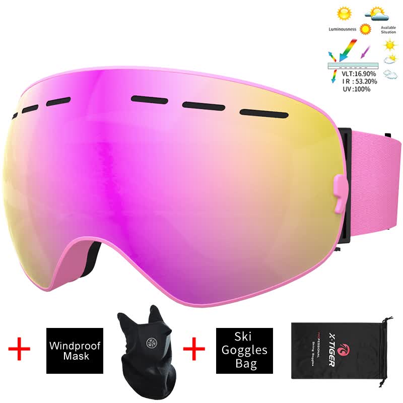 Ski Goggles Unisex Ski Glasses Double Layers UV400 Anti-Fog Big Ski Mask Glasses Skiing Snow Snowboard Goggles - KEPEAK-Pro