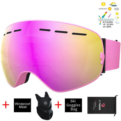 Ski Goggles Unisex Ski Glasses Double Layers UV400 Anti-Fog Big Ski Mask Glasses Skiing Snow Snowboard Goggles - KEPEAK-Pro